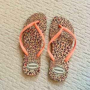 Pink Leopard with Pink straps Flip Flops